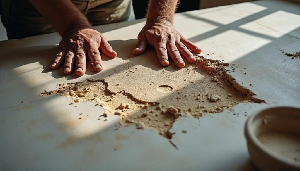 Réparer un plafond fissuré avec des moulures en plâtre