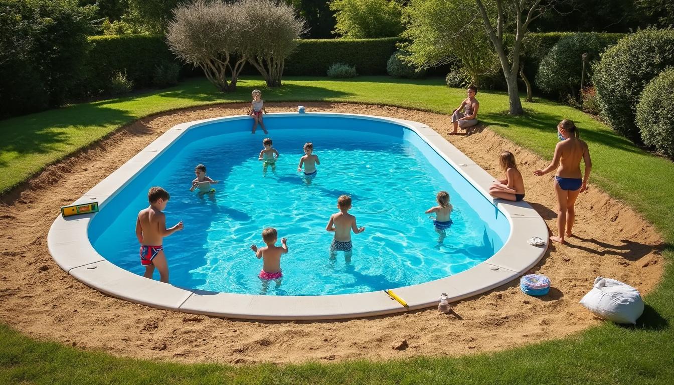 Illustration: Pourquoi un sol bien plat et stable est indispensable pour une piscine hors sol sur un terrain en pente