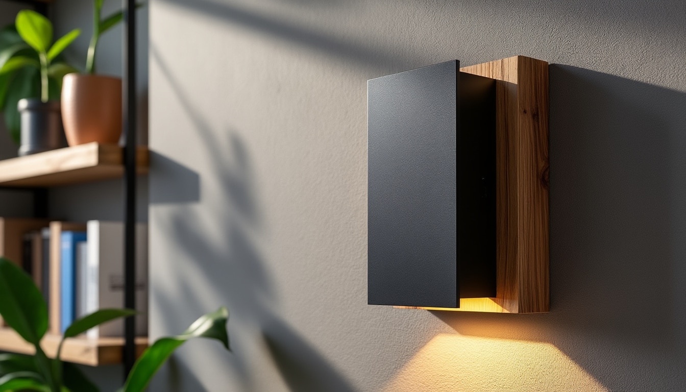 Applique murale en bois et métal noir : élégance et design moderne
